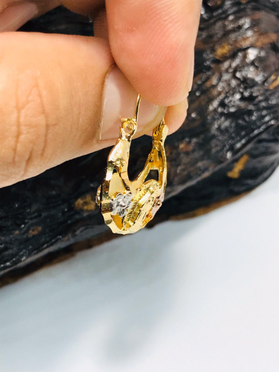 14K Gold Filled Our Lady of Guadalupe Hoop Basket Earrings 3 Color / Argollas de la Virgen de Guadalupe En Oro Laminado / Christmas Gift / Valentines Day Gift