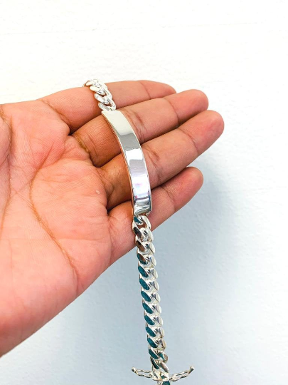 ID Bracelet in Sterling Silver, Medium