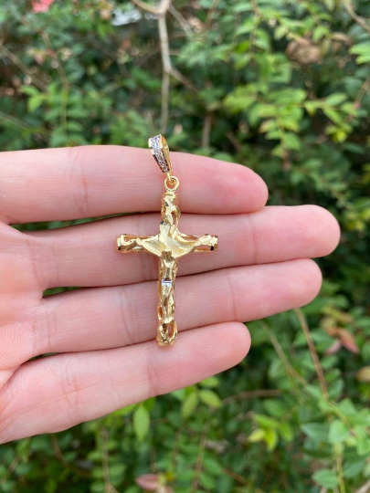 Cross Pendant 18K Gold Filled For Mens 43x26mm