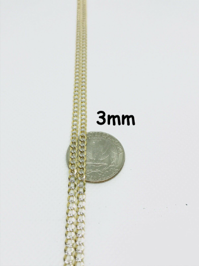 14k Real Solid Gold Cuban Curb Men Chain 22", Necklace for MEN