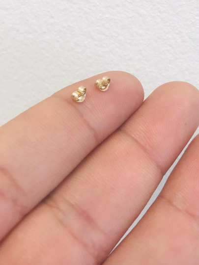 Babies/Infants/Women 10k Yellow Gold CZ Earrings 2mm Stud