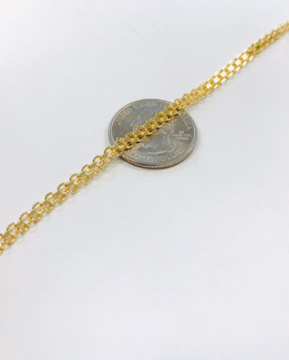 14K Gold Filled Anklet Bracelet Bismarck Links 10” Inches / Bismarck Link Bracelet / Women's Bracelet / Anklets / Pulseras de Pie / Tobilleras Para Mujer / Tobillera de Pie en Oro Laminado