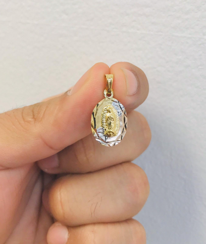 14K Gold Filled Tri-Color Virgen de Guadalupe Pendant 20x13mm / Guadalupe Jewelry / Women's Pendant / Dije de la Virgencita de Guadalupe