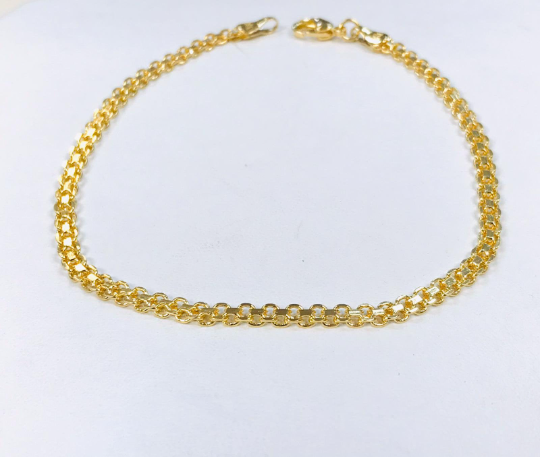 14K Gold Filled Anklet Bracelet Bismarck Links 10” Inches / Bismarck Link Bracelet / Women's Bracelet / Anklets / Pulseras de Pie / Tobilleras Para Mujer / Tobillera de Pie en Oro Laminado