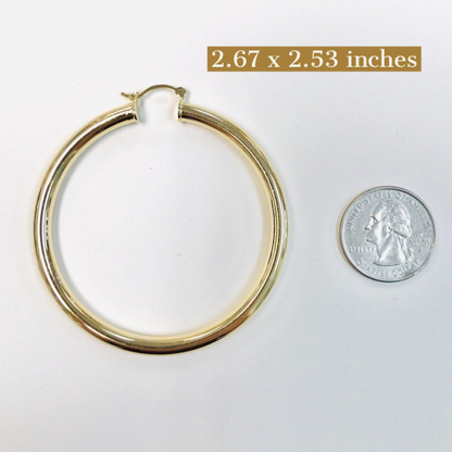 14K Gold Filled Hoop Earrings, Gold Hoops Earrings for Womens / Ladies Girls Womens Earrings / Aretes Argollas en Oro Laminado Para Mujer