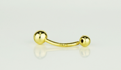 14K Yellow or White Gold Belly Button Ball Body Jewelry Piercing / Womens Body Jewelry / Aretes del Ombligo en Oro Solido Real