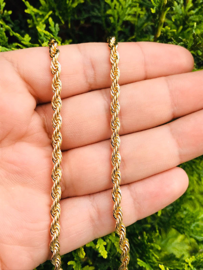 18K Gold Filled Rope Chain / Necklace / Hope Necklace / Best / Cadena Soga – primejewelry269