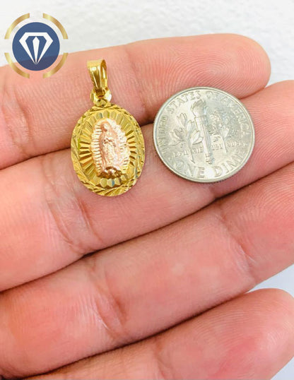 14K Gold Filled Virgen de Guadalupe Pendant Necklace 18" 20" Fashion Protection Diamond Cut