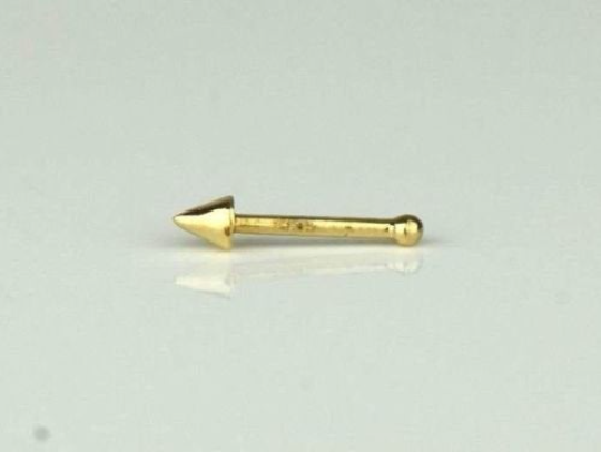 14k Yellow/White Gold Spike Nose Stud Ring / Body Jewelry / Nose Stud Piercing / Nose Ring / Aretes para la Nariz en Oro Real 14K / Spike Nose Ring / Women's Jewelry / Gold Piercing