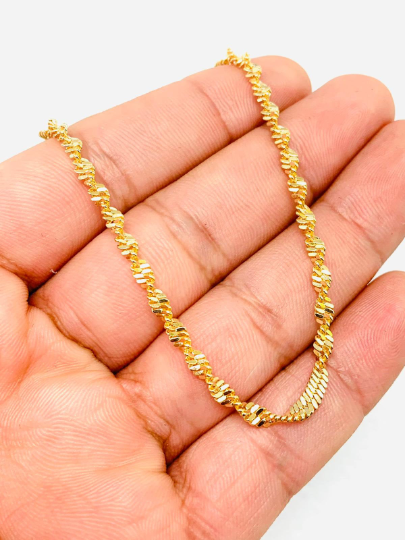 Anklet Bracelet For Women 10" / 18K Gold Filled Spiral Anklet Bracelet EXTENSION 1.5" / Sneak Anklet Bracelet / Women's Bracelet / Pulsera de Pie Para Mujer / Tobillera en Oro Laminado