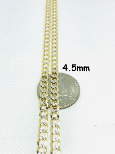 14k Real Solid Gold Cuban Curb Men Chain 22", Necklace for MEN