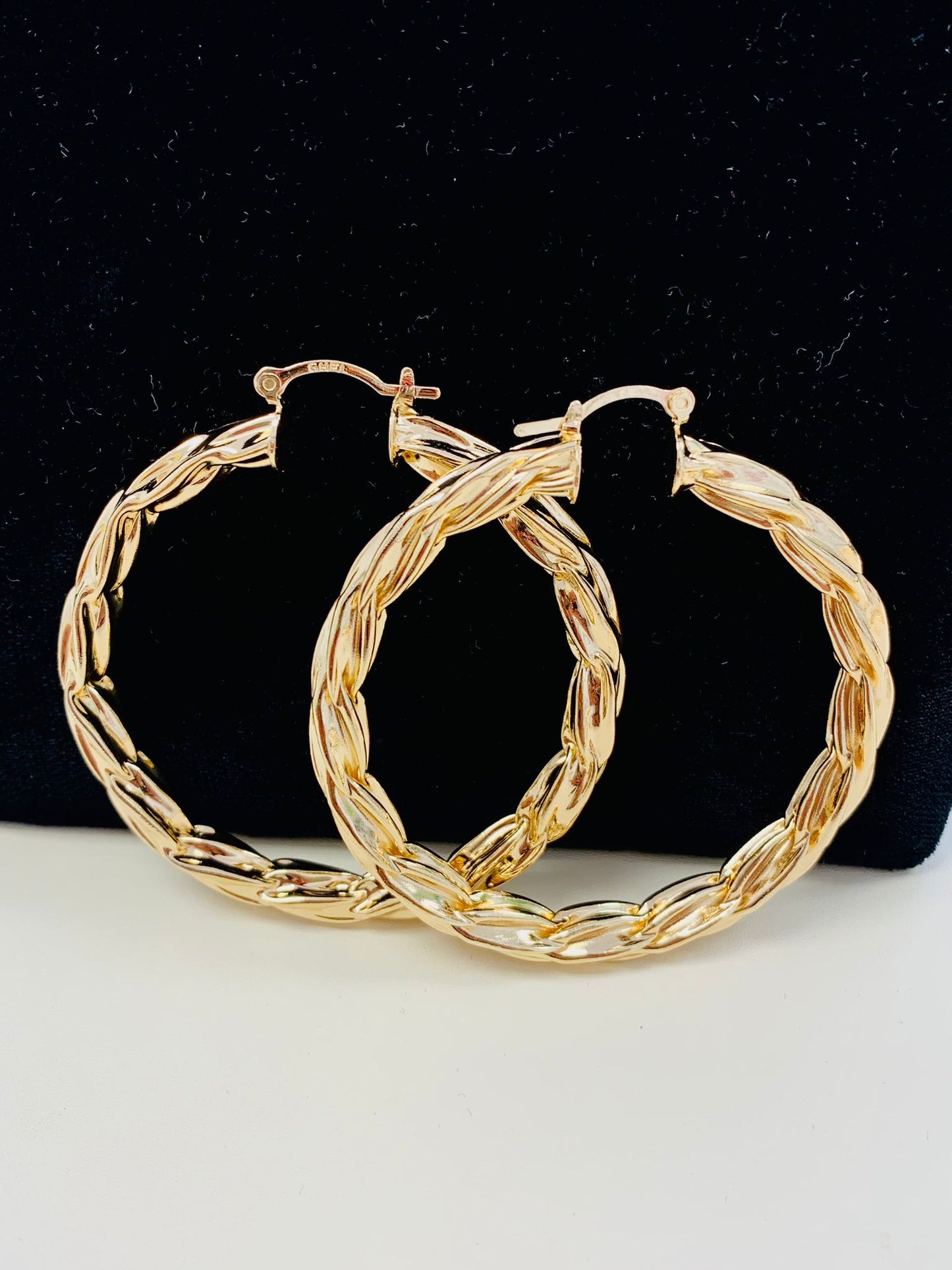 Real 14K Gold Filled Hoop Earrings, Arracadas Aretes de Oro