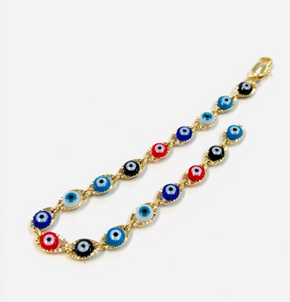 Newborn Baby/Childrens Boys/Girls Gold Filled Evil Eye Bracelet For Protection Good Luck Bracelet / Baby Jewelry / Kids Bracelet / Protection Jewelry / Pulsera Para Ninos