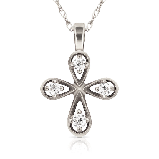 14K Yellow and White Gold CZ Cross Pendants for Womens Mens / Cross Gold Charms / Catholics Cross Pendants / Dijes de Cruz Oro Real