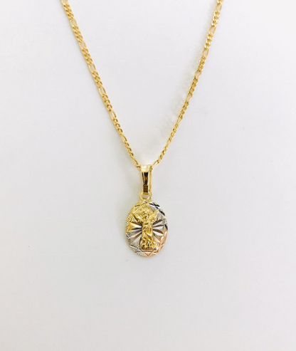 14K Gold Filled Divino Niño Necklace, Baby Jesus Pendant 16" 14x8mm