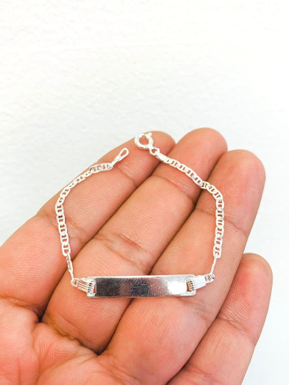 Baby ID Bracelet / Mariner Link Bracelet / 925 Sterling Silver Baby Bracelet / Silver Bracelet / ID Bracelet / Kids Bracelet / Kids Jewelry / Childrens Bracelet / Pulsera para Ninos / Pulsera de Plata