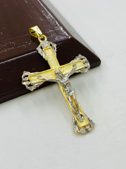14K Gold Filled Cross Pendant for Mens Womens 2x1.2" / Crucifix Pendant / Cross Charm Pendant / Catholics Pendant / Dije de Cruz para Hombre