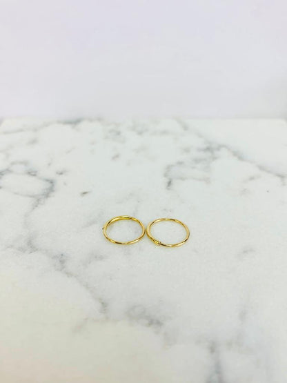 Nose Ring Endless Hoop Earrings 9x9mm / 14K Solid Gold Nose Ring / Body jewelry / Nose Ring Piercing