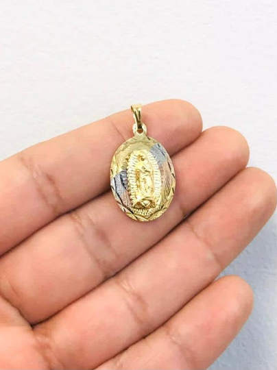 14K Gold Filled Virgen de Guadalupe Set Chain and Pendant 20x13mm/ Mariner Link Chain 20" / Everyday Necklace / Cadena y Dije de la Virgencita de Guadalupe