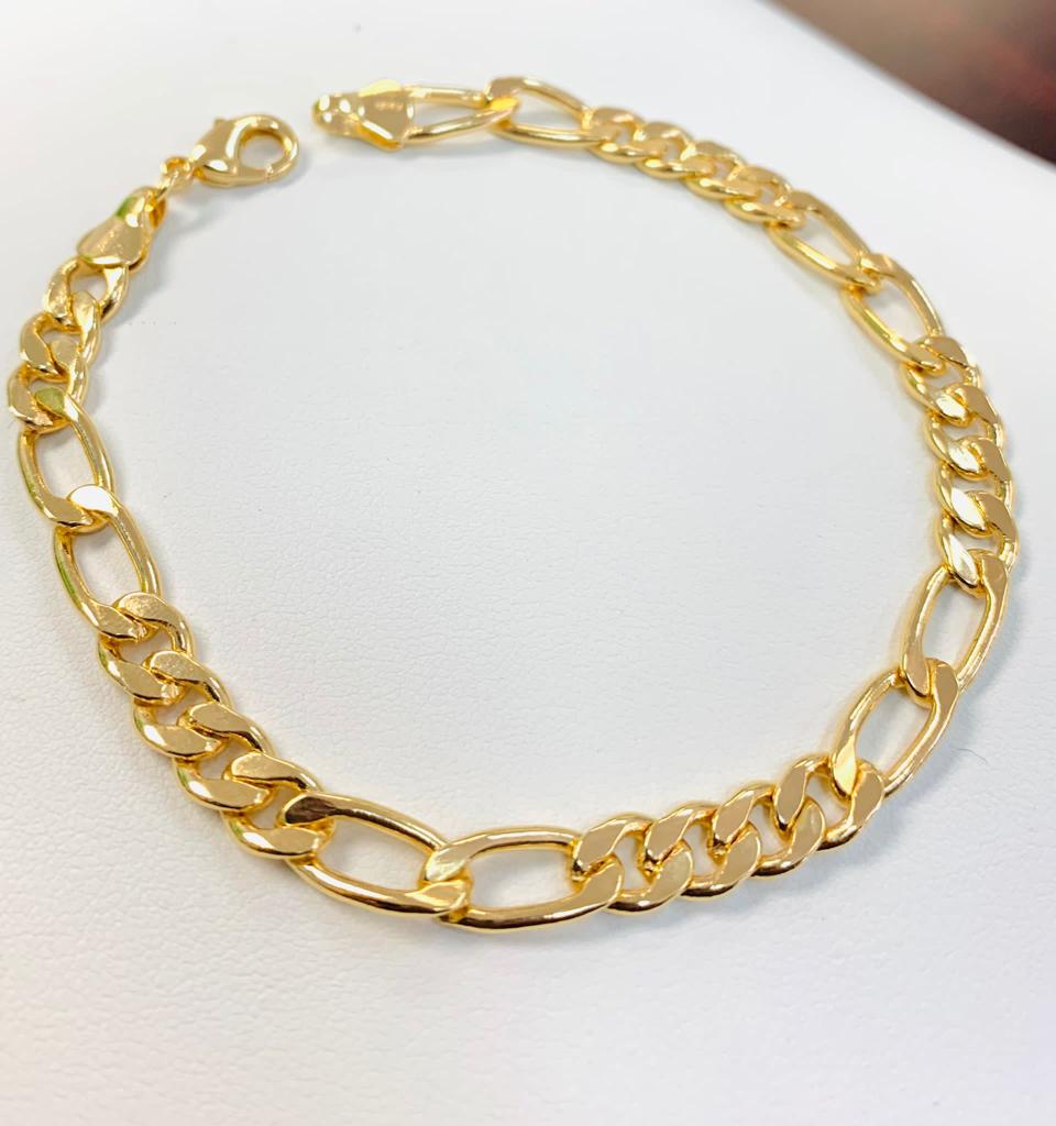 Men's Classic Figaro Link Bracelet 8.5" 10g 18K Gold Filled