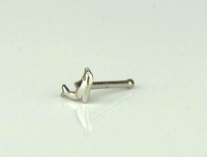 Nose Ring Stud Dolphin 14K Solid Yellow/White Gold Nose Ring / Nose Ring / Nose Piercing / Dolphin Nose Ring / Aretes de la Nariz de Delfin / Dolphin Nose Piercing