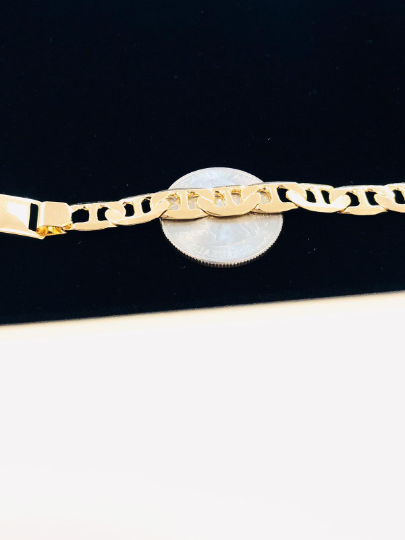 Mens ID Bracelet 14K Gold Filled, Mariner Link Bracelet 8.25” FREE ENGRAVING