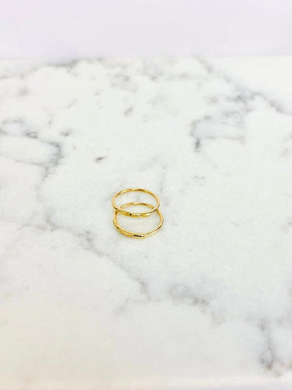 Nose Ring Endless Hoop Earrings 9x9mm / 14K Solid Gold Nose Ring / Body jewelry / Nose Ring Piercing