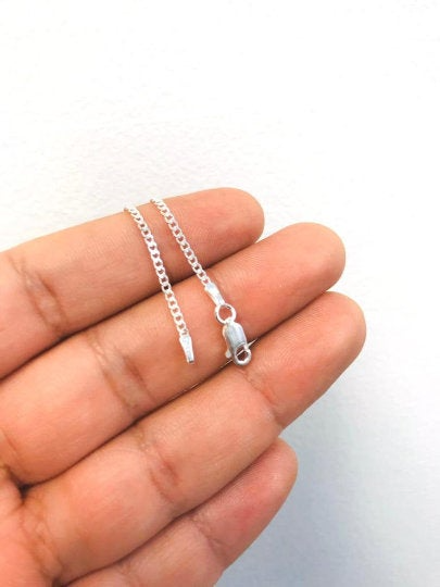 925 Sterling Silver Cross Necklace for Men's Women's Cuban Link Chain 20" / Cross Pendant in Silver 23x13 / Womens Jewelry / Crucifix Necklace in Silver