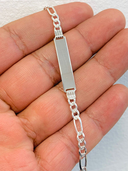 925 Sterling Silver Baby ID Bracelet 6.25" / Kids Bracelet / Figaro Bracelet / Pulsera Para Ninos en Plata Pura / Navidad 2021