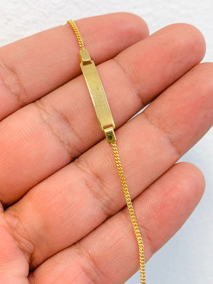 14K Solid Yellow Gold Baby ID Bracelet 6" / Kids Bracelet / Cuban Link Bracelet / Pulsera Para Ninos en Oro Real / Christmas Gift / Regalos de Navidad