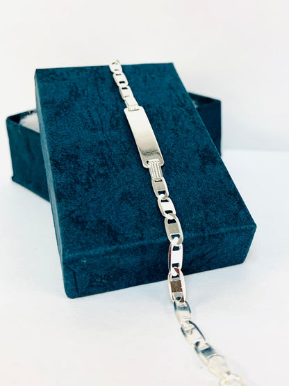 Kids Baby ID Bracelet Sterling Silver 6.25” / Valentino Link Baby Bracelet / Pulsera Para Niños en Plata Valentino Link / Regalos de Navidad