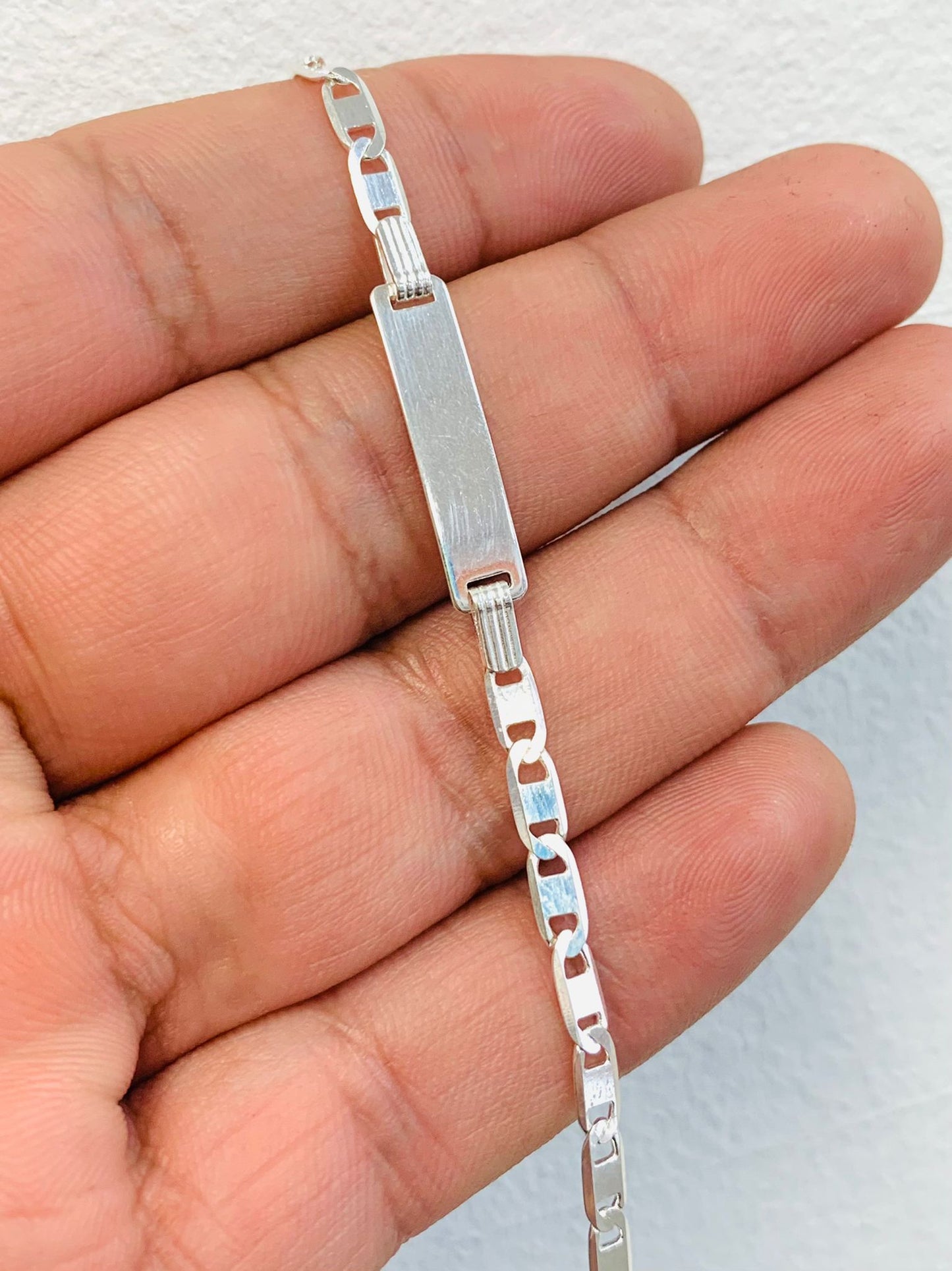 Kids Baby ID Bracelet Sterling Silver 6.25” / Valentino Link Baby Bracelet / Pulsera Para Niños en Plata Valentino Link / Regalos de Navidad