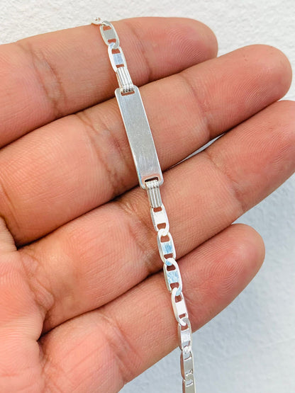 Kids Baby ID Bracelet Sterling Silver 6.25” / Valentino Link Baby Bracelet / Pulsera Para Niños en Plata Valentino Link / Regalos de Navidad