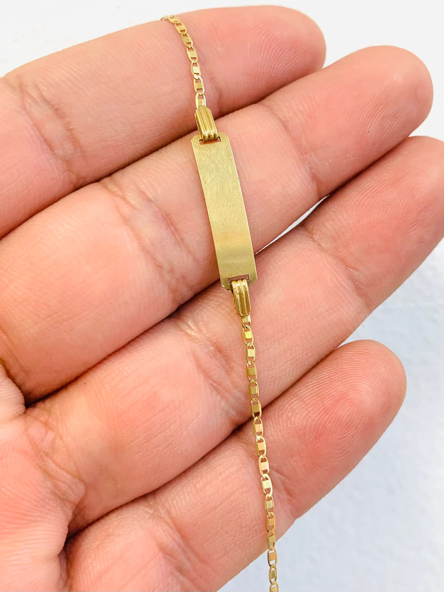 Baby ID Bracelet Kids Jewelry 6" Solid 14K Gold Valentino Bracelet / Pulsera en Oro Real Para Niños / Regalos deNavidad / Christmas Gift / Valentine´s Day Gift