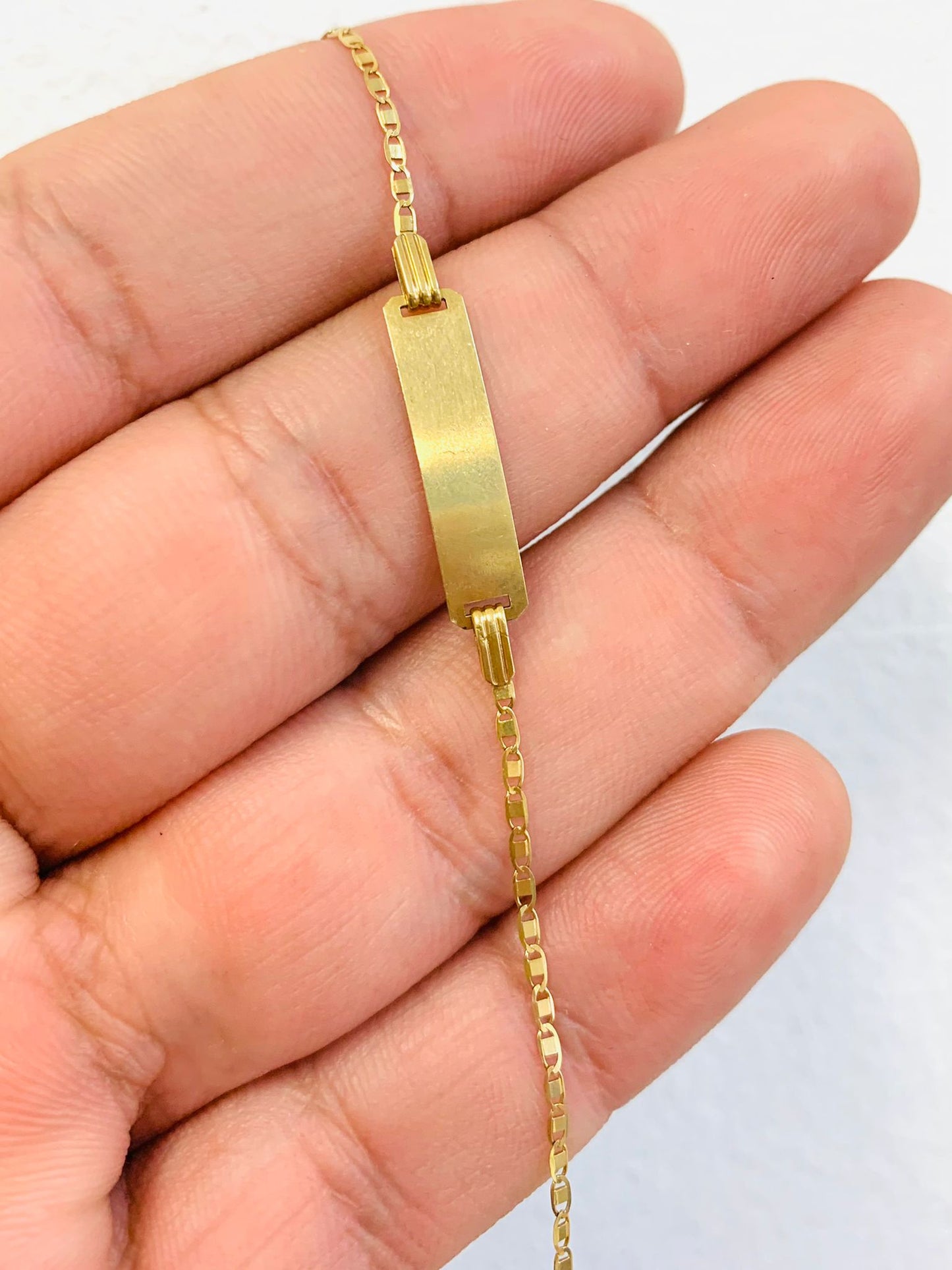 Baby ID Bracelet Kids Jewelry 6" Solid 14K Gold Valentino Bracelet / Pulsera en Oro Real Para Niños / Regalos deNavidad / Christmas Gift / Valentine´s Day Gift