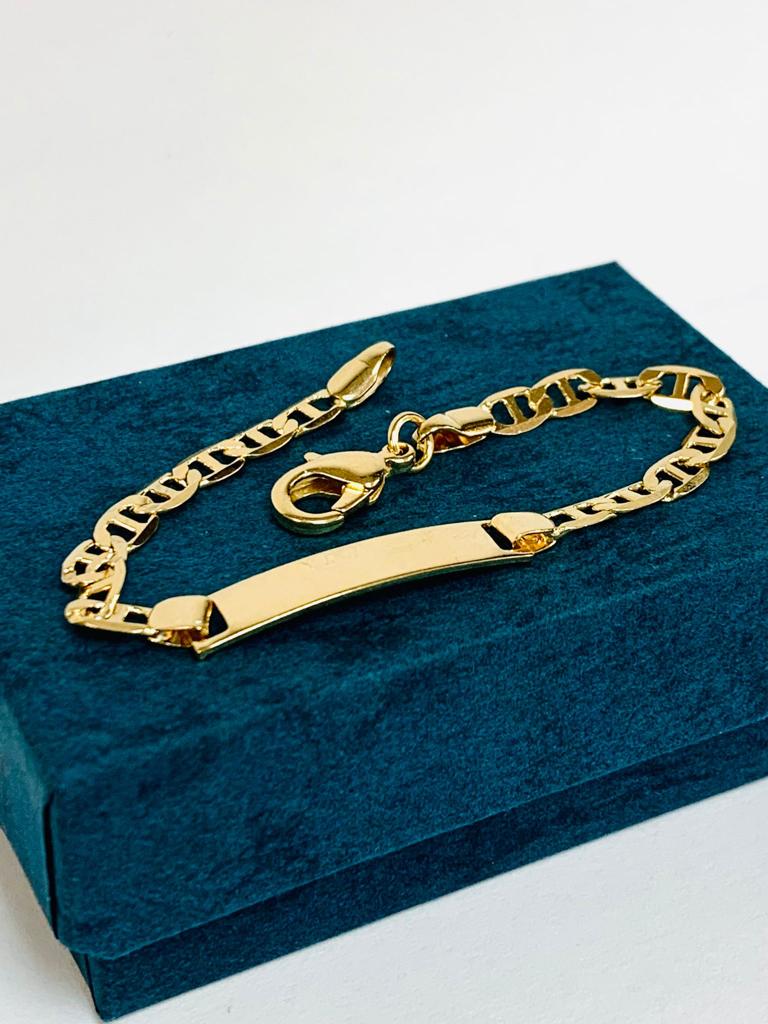 14K Yellow Solid Gold Mens Cuban Link ID Bracelet 11 mm – Avianne Jewelers