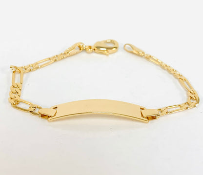 18K Gold Filled Baby ID Bracelet 5.5" / Children Jewelry / Figaro Link Bracelet / Kids Bracelet / Pulsera Para Ninos Oro Laminado / Esclava para Ninos / Bracelets