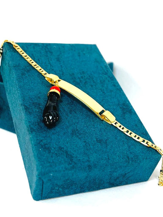 Baby ID Azabache Bracelet 5.5" / 14K Gold Filled Baby Bracelet / Protection Jewelry / Azabache Bracelet / Pulsera con Azabache en Oro Laminado / ID Bracelet