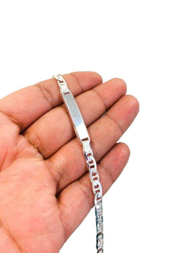 Men's Sterling Silver Bar Links Chain Bracelet - Jewelry1000.com