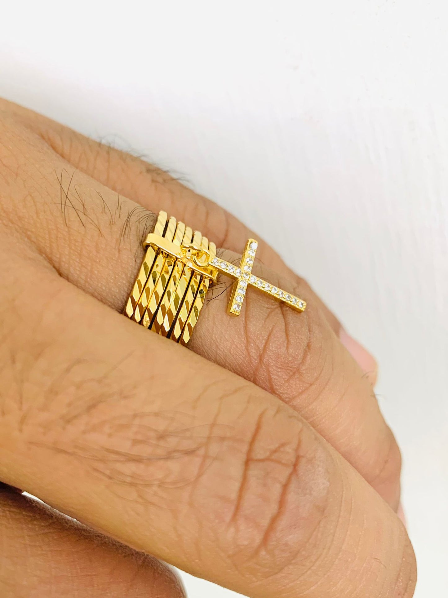 Semanario Cross Ring in Gold Filled for Womens Mens / Semanario Ring / Cross Weekly Ring for Womens / Anillo Semanario de Cruz Para Mujer