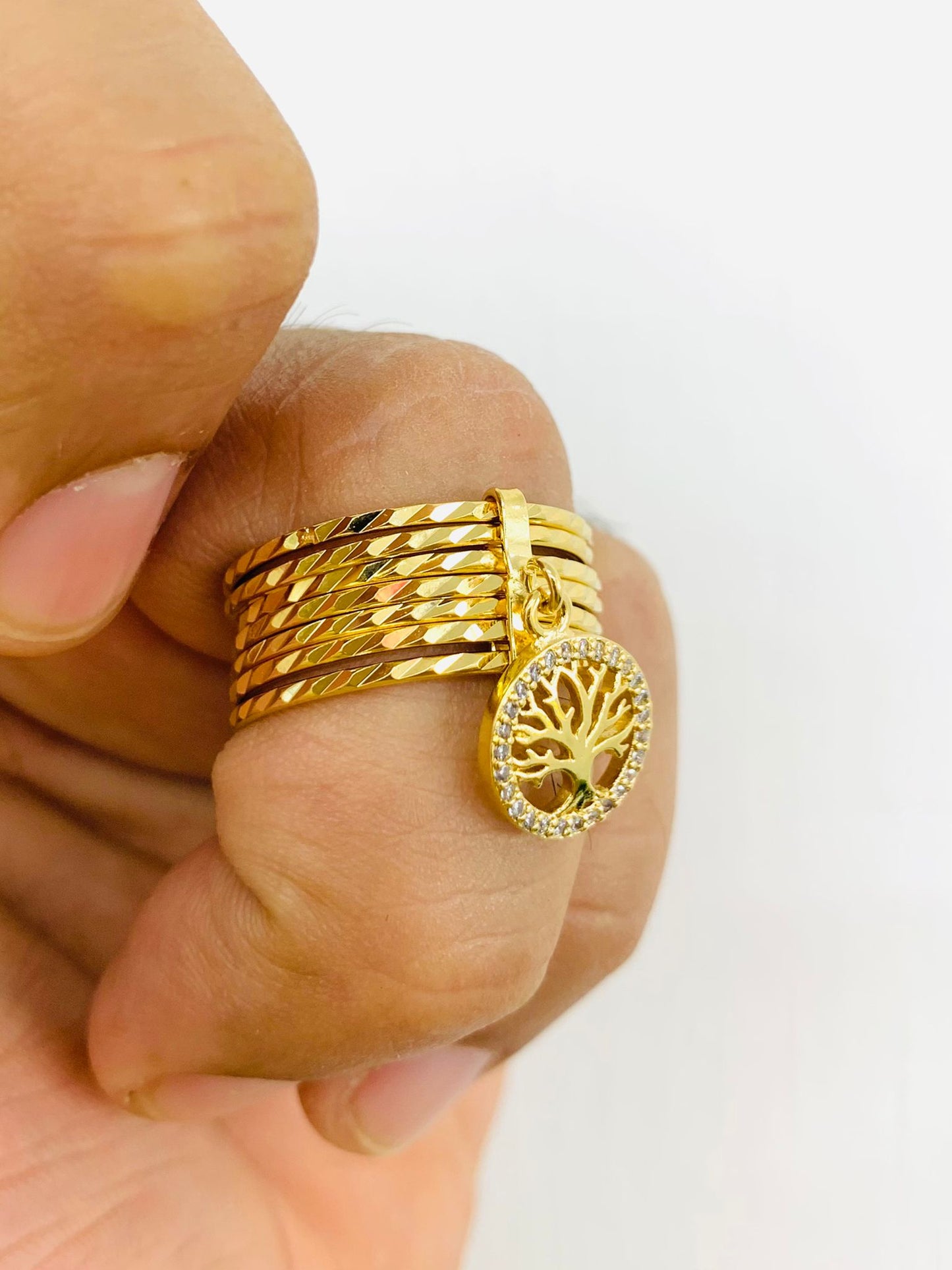 Tree of Life Ring Jewelr Ring for Womens in Gold Filled #7 #8 #9 #10 / Anillo Semanario Árbol de la Vida para Mujer / Tree Of Life Semanario Ring