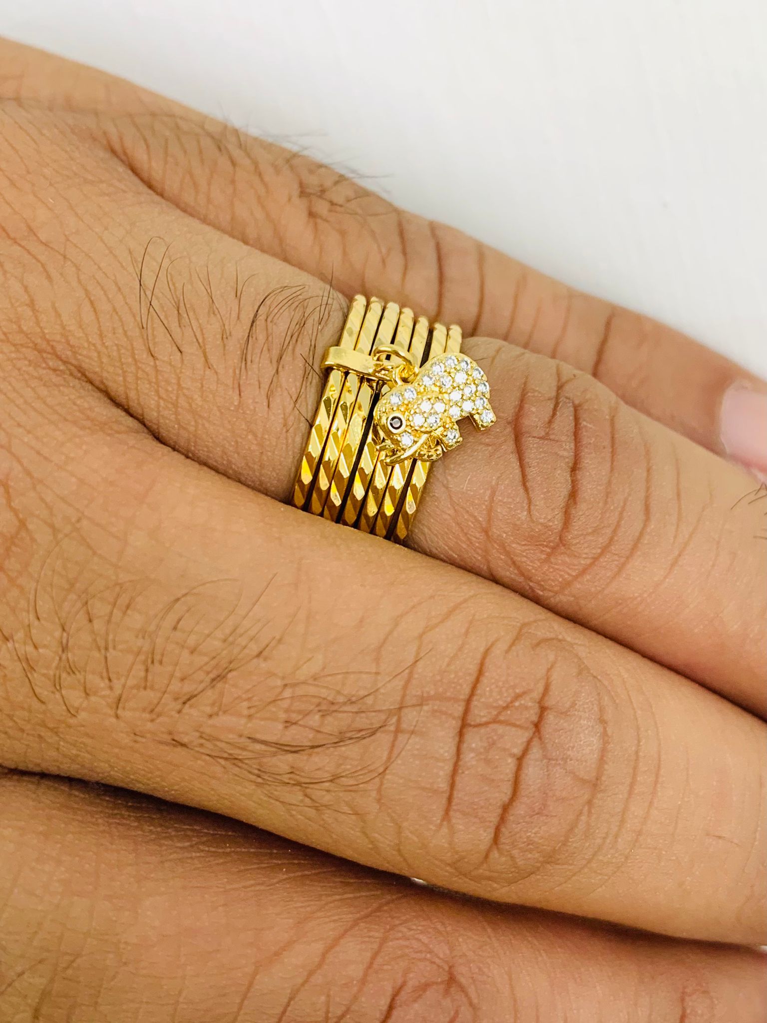 Anillo Semanario de Elefante para Mujer en Oro Laminado 14K Gold