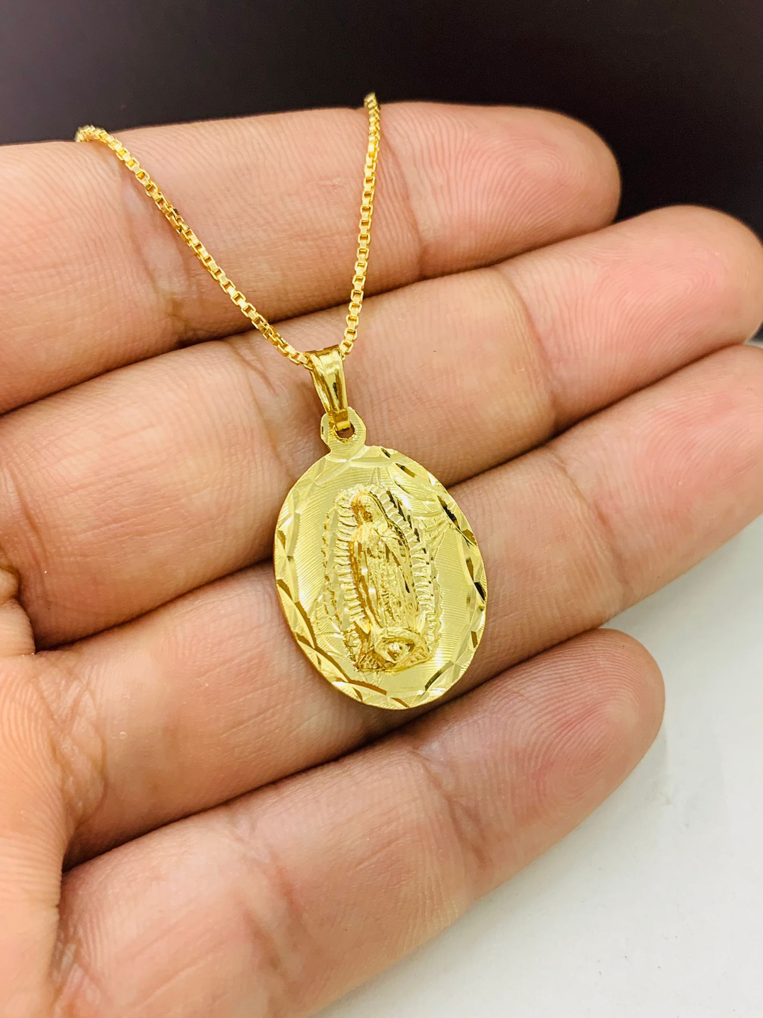 14K Gold Filled Our lady Of Guadalupe Necklace 24