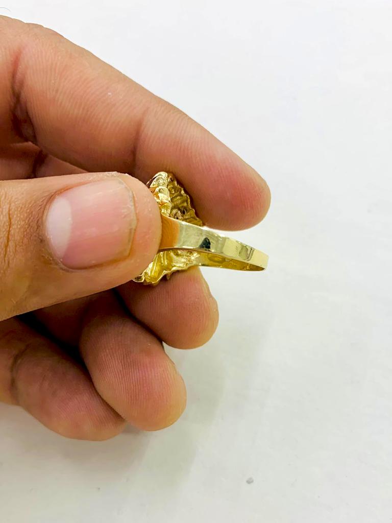 14K Tri Color Solid Gold Indian Chief Head Ring #10 for Mens / Multi Tone  Indian Head Ring 8.9g / Mens Ring Jewelry / Anillo Cabeza de Indio
