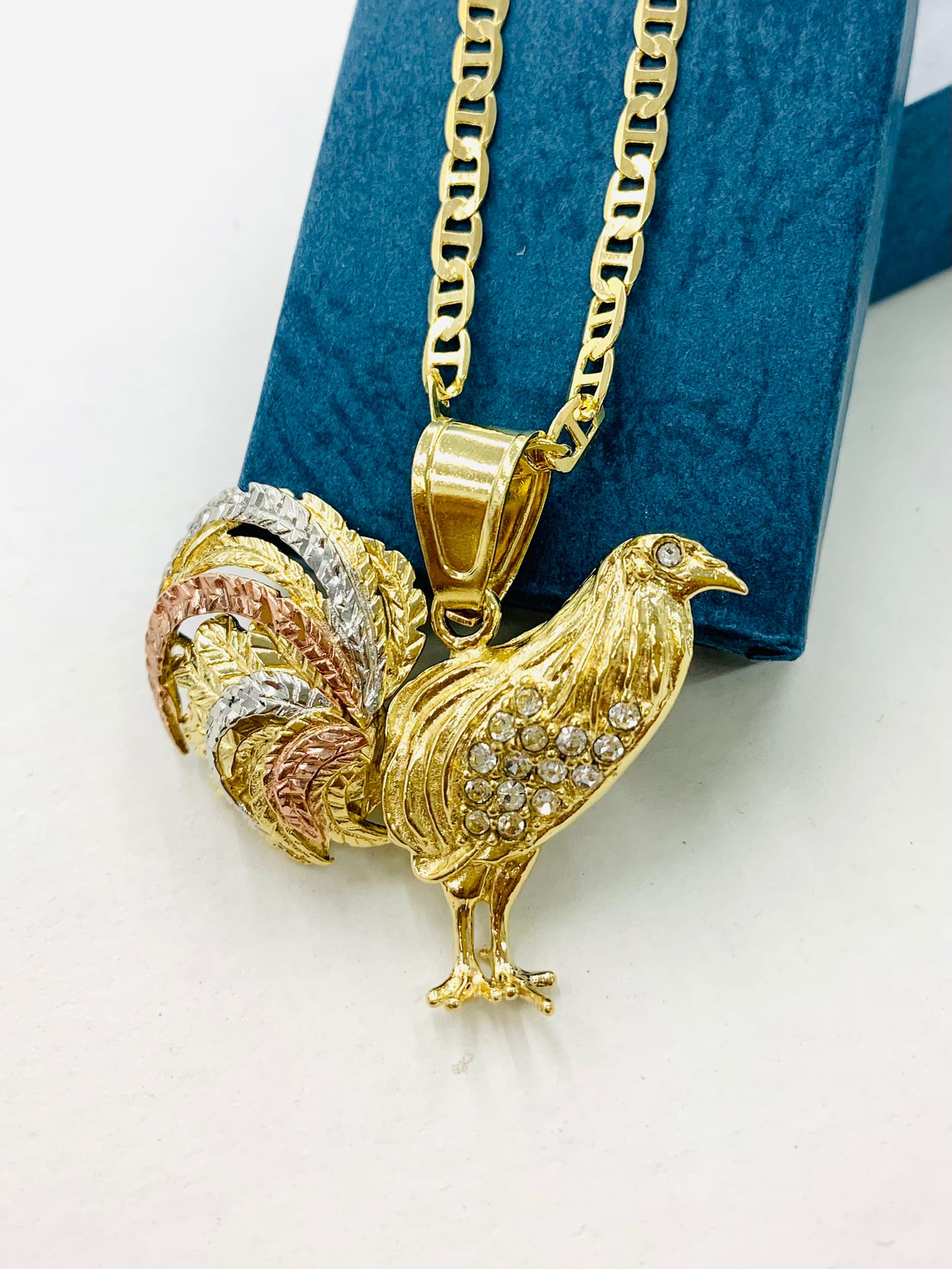 Cadena y Medalla De Oro Hombre De Gallo Oros 33x45 18K Gold Fil – primejewelry269