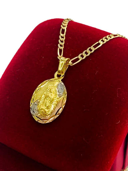 14K Gold Filled Our Lady of Guadalupe Necklace 18" Ladies Girls Medalla de Guadalupe