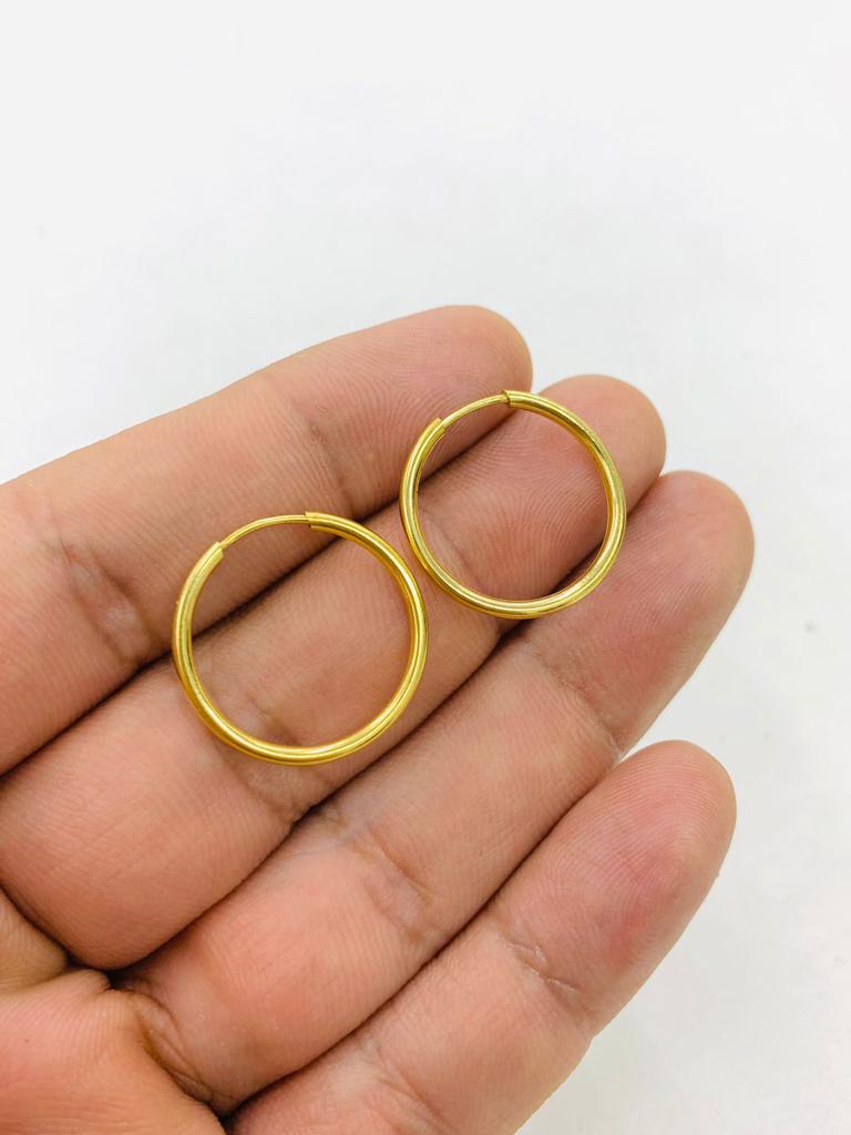 Gold F Endless Hoop Earrings for Womens 21x21mm Dainty Hoop Earrings Ear Piercing