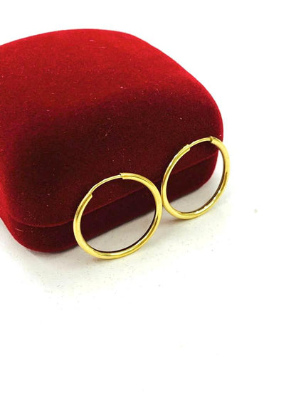 Gold F Endless Hoop Earrings for Womens 21x21mm Dainty Hoop Earrings Ear Piercing