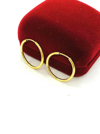 Gold F Endless Hoop Earrings for Womens 21x21mm Dainty Hoop Earrings Ear Piercing