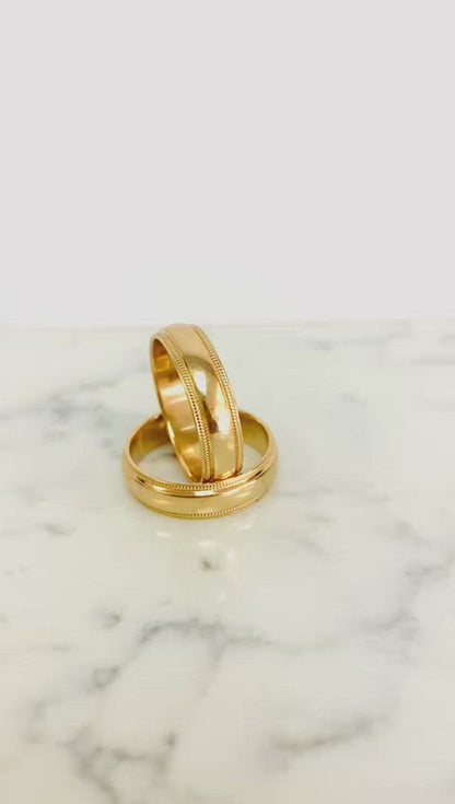 14K Yellow Solid Gold Weedings Ring / Gold Ring / Weddings / Anillo de Matrimonio / Womens Mens Ring